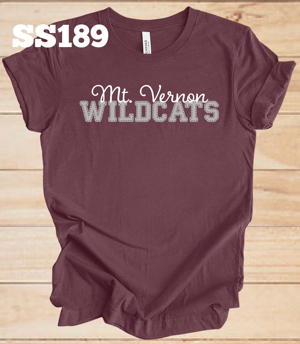 Mt. Vernon Wildcats Faux Stitched