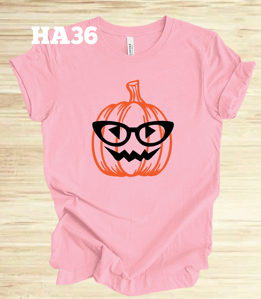 Jack-o-Lantern with Cat Eye Glasses