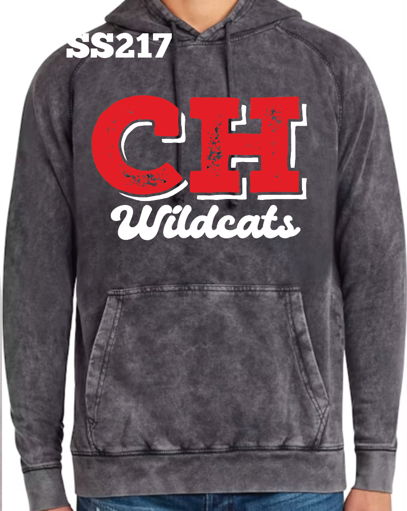 Big C Cynthia Heights Wildcats Vintage Hoodie (Dark Gray)