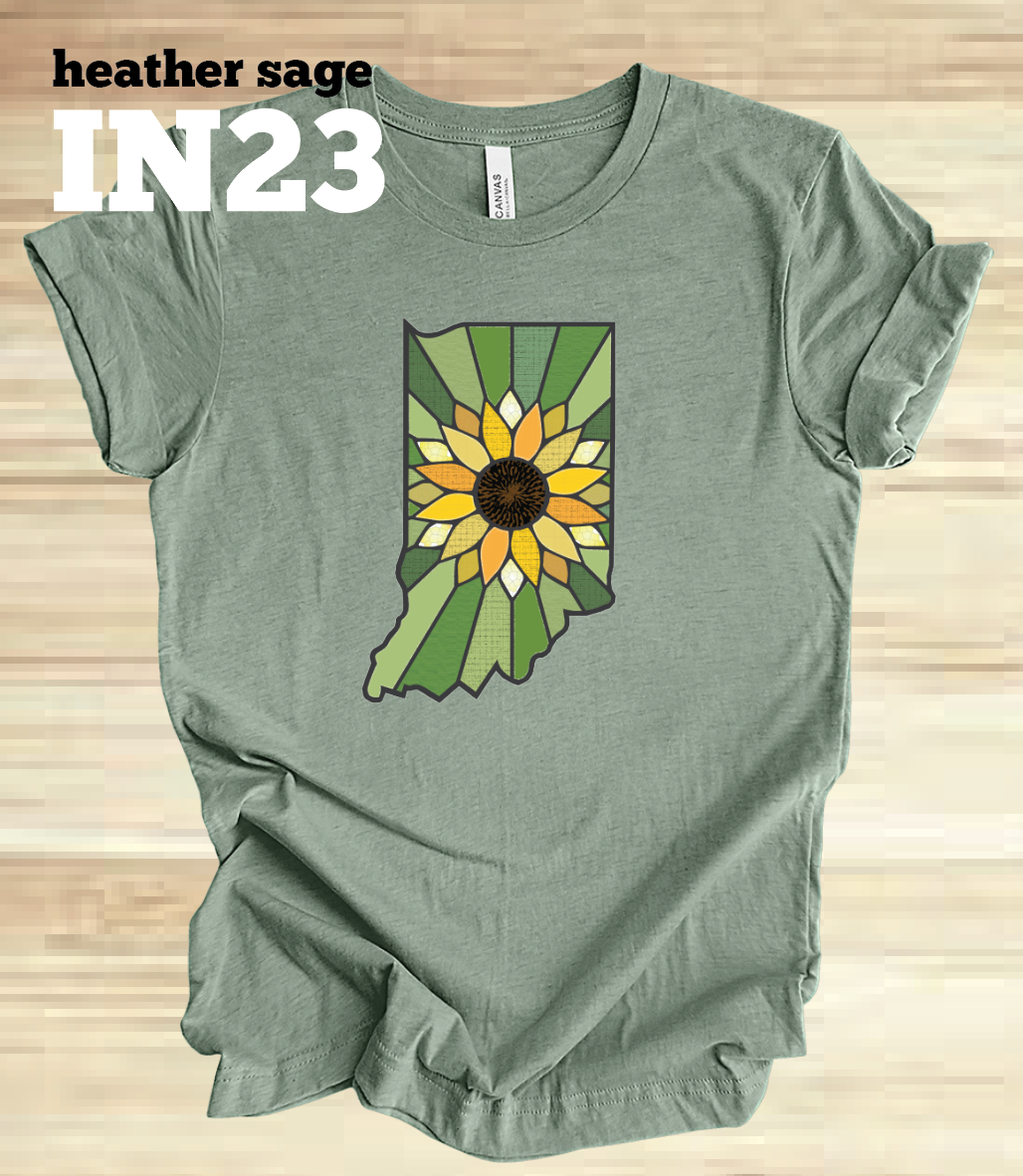 Indiana Stained Glass Sunflower & Field