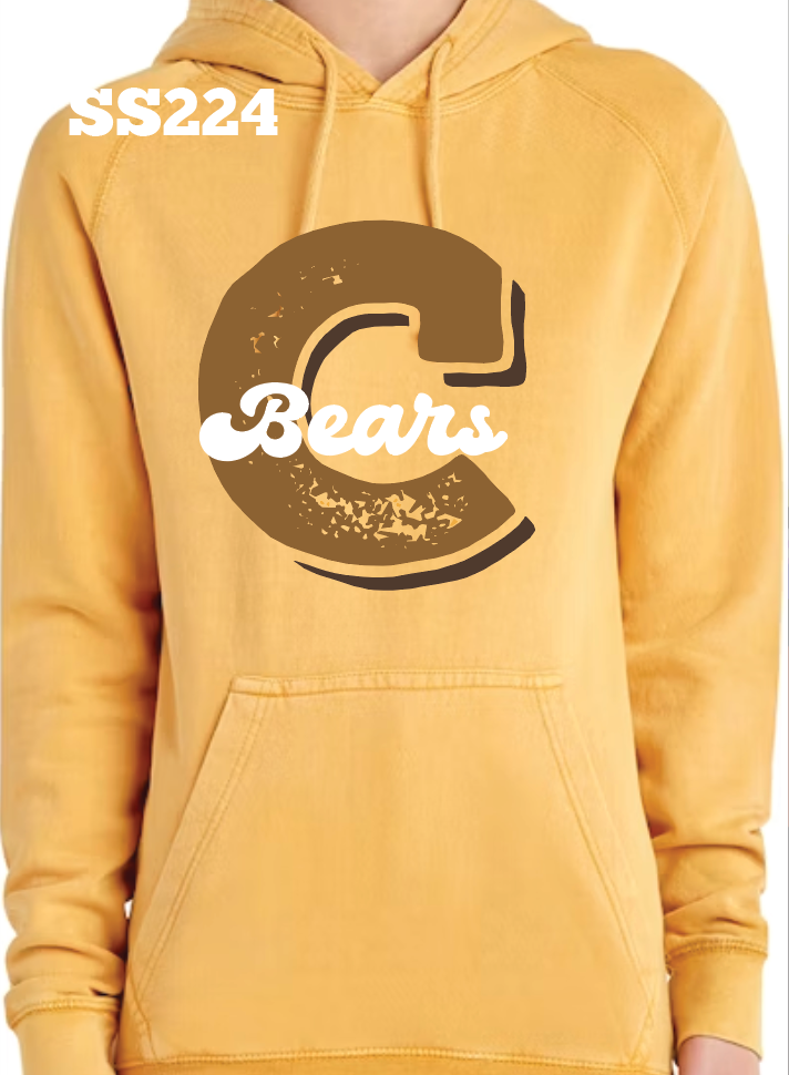 Big C Central Bears Vintage Hoodie (Mustard)