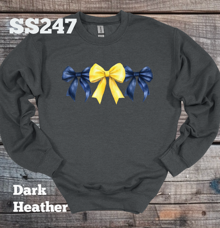 Navy/Yellow Bow Crew