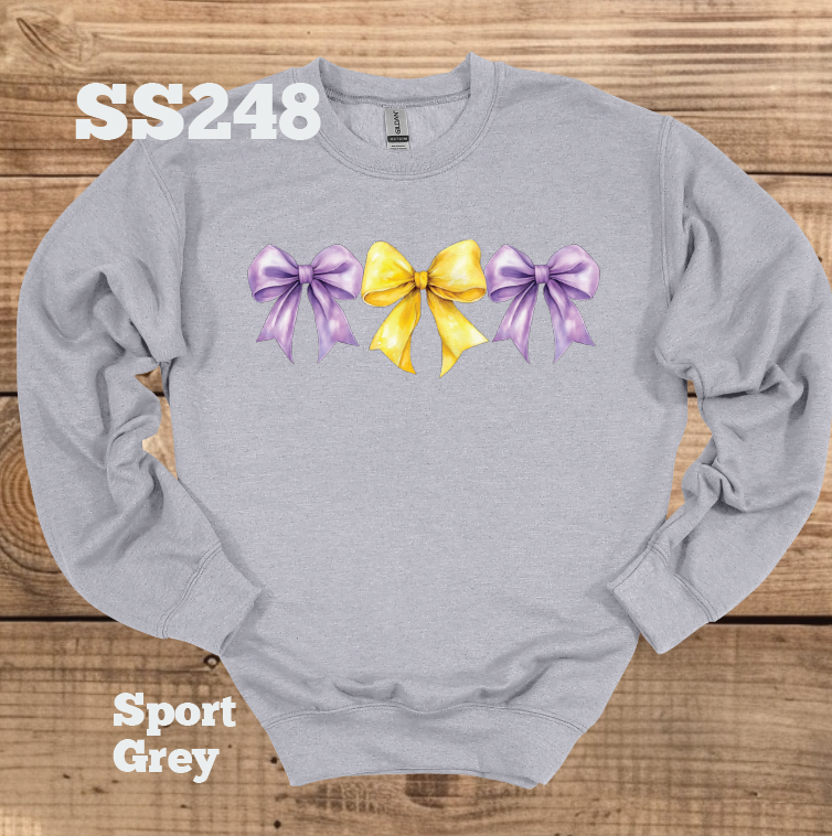 Purple/Yellow Bow Crew