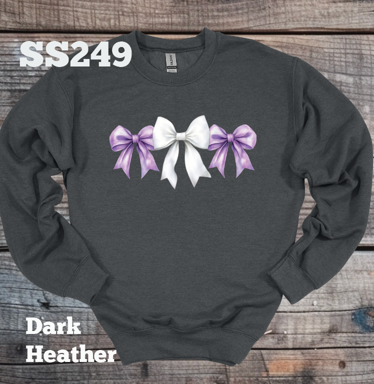 Purple/White Bow Crew