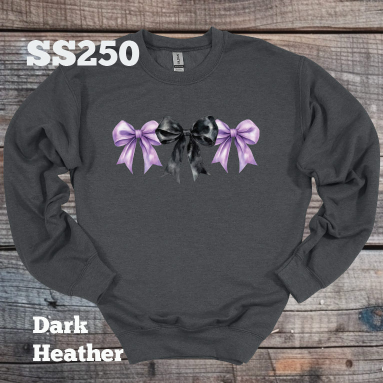 Purple/Black Bow Crew