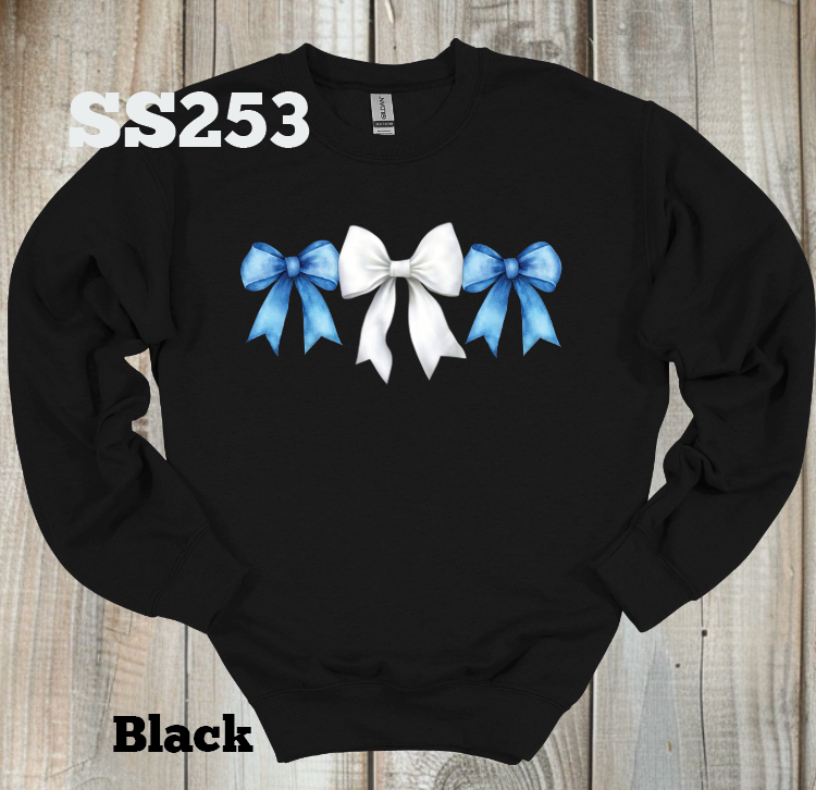 Blue/White Bow Crew