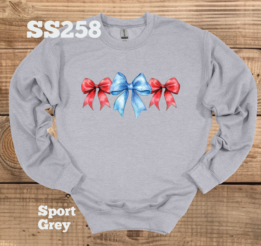 Red/Blue Bow Crew
