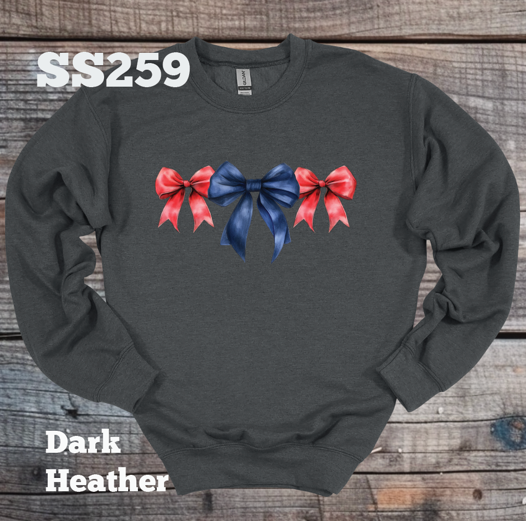Red/Navy Bow Crew