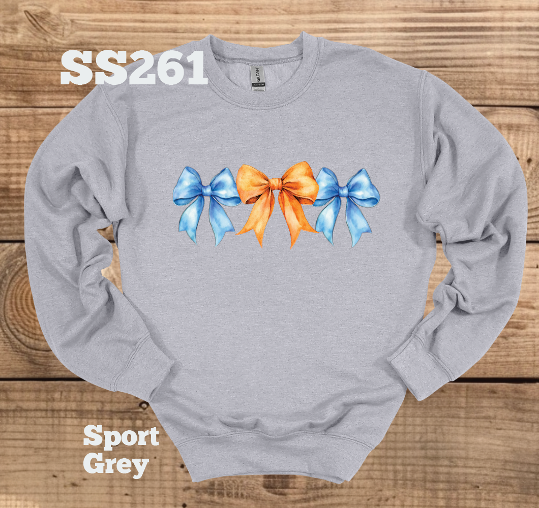 Orange/Blue Bow Crew
