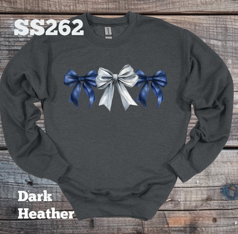 Navy/Silver Bow Crew