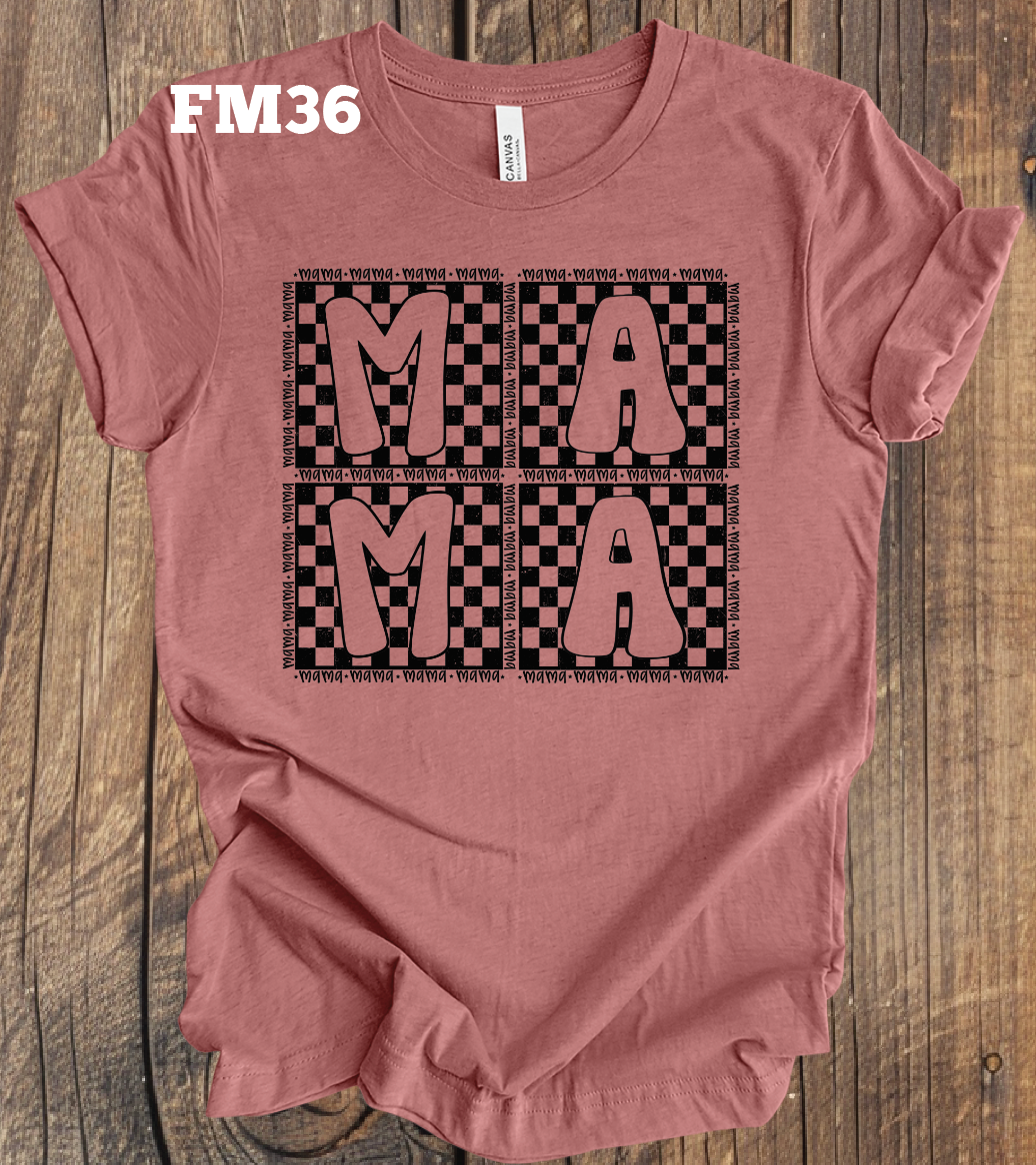 Mama Checkerboard on Mauve