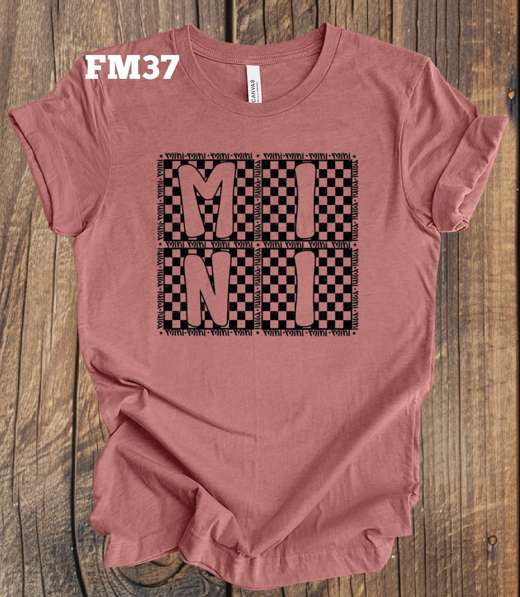Mini Checkerboard on Mauve