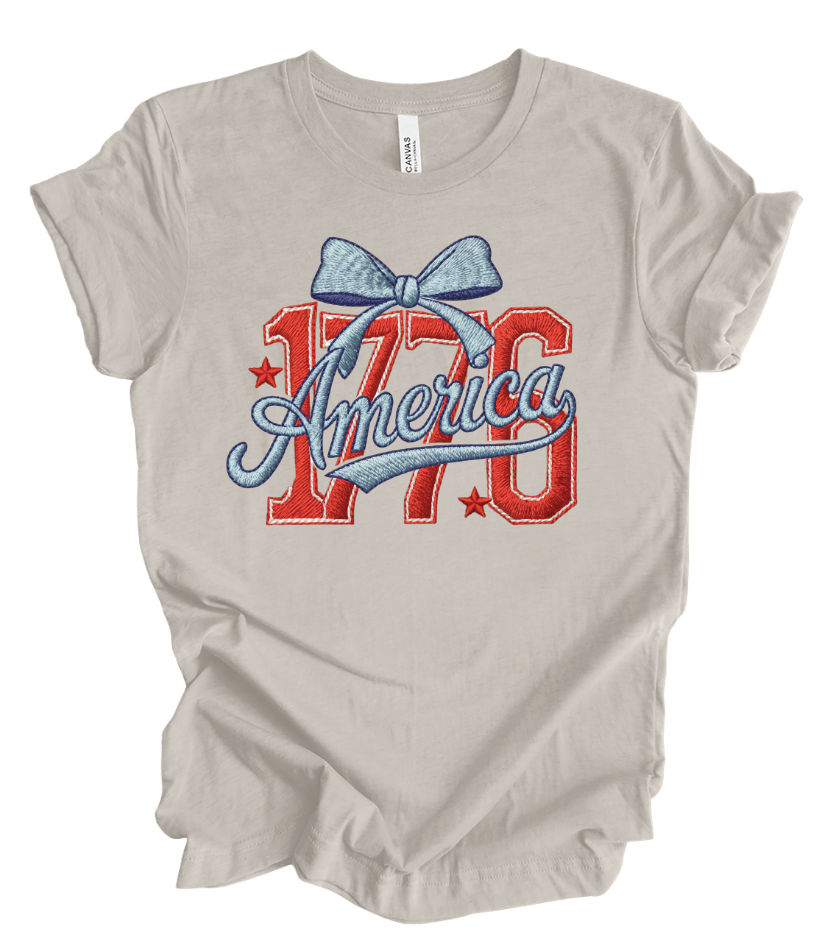 America 1776 Faux Embroidered