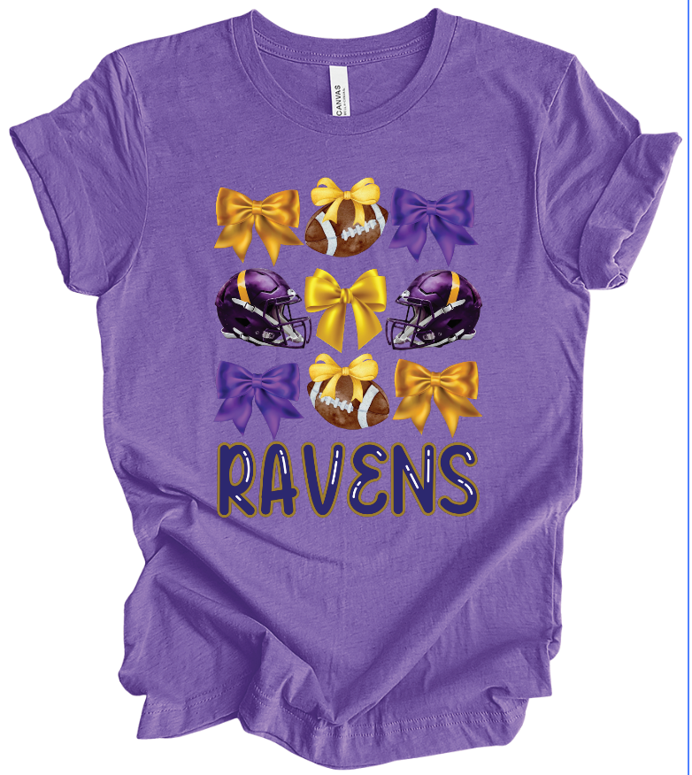 EJFL Ravens Coquette Bows 3x3
