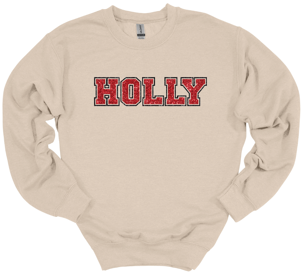 Holly - Faux Glitter Crew