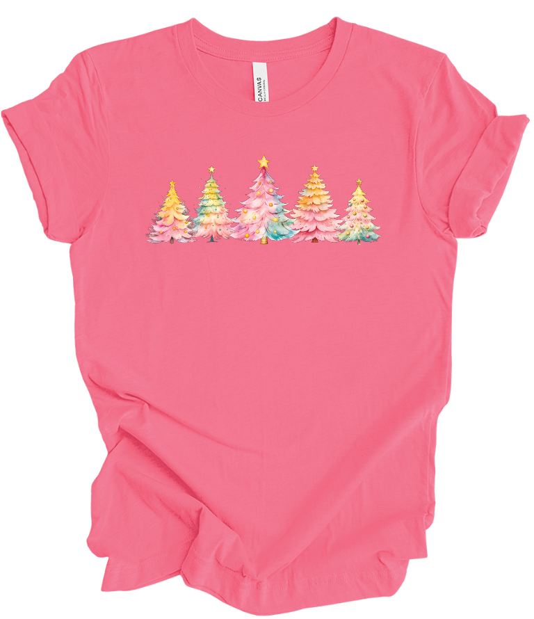 Pink Pastel Christmas Trees