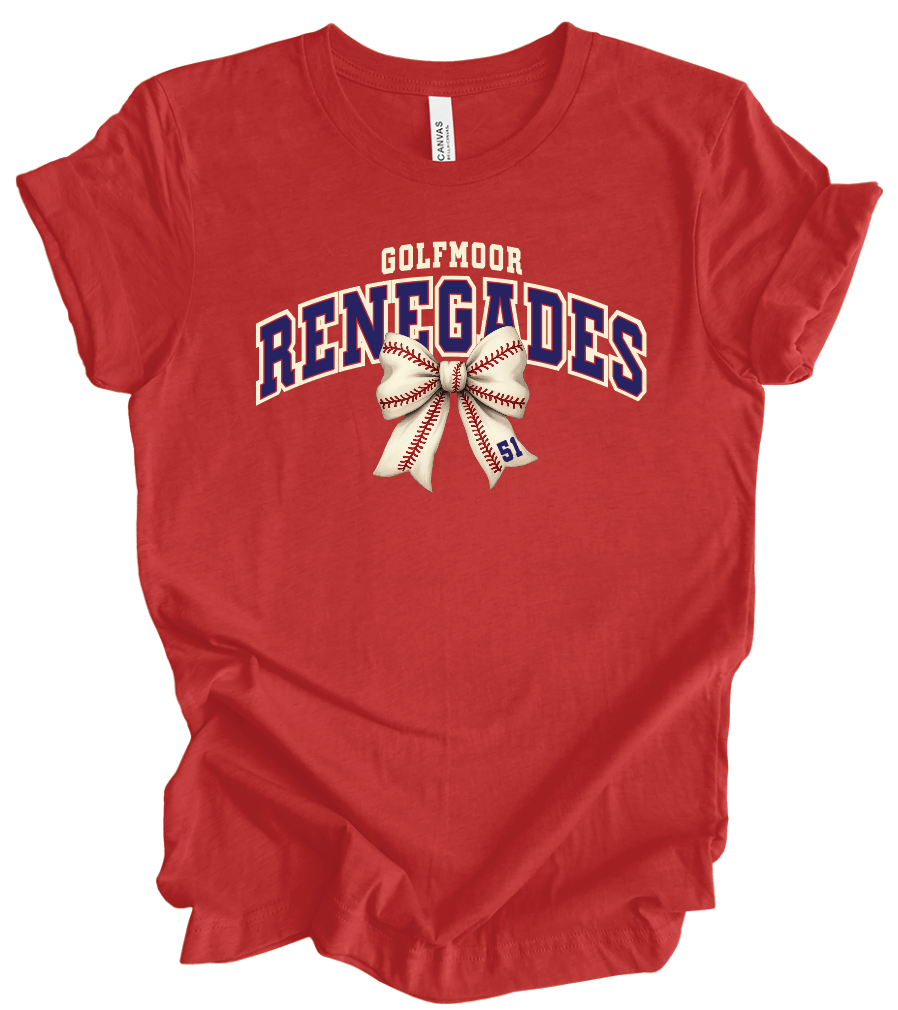 Golfmoor Renegades Baseball Bow w/ Custom Number