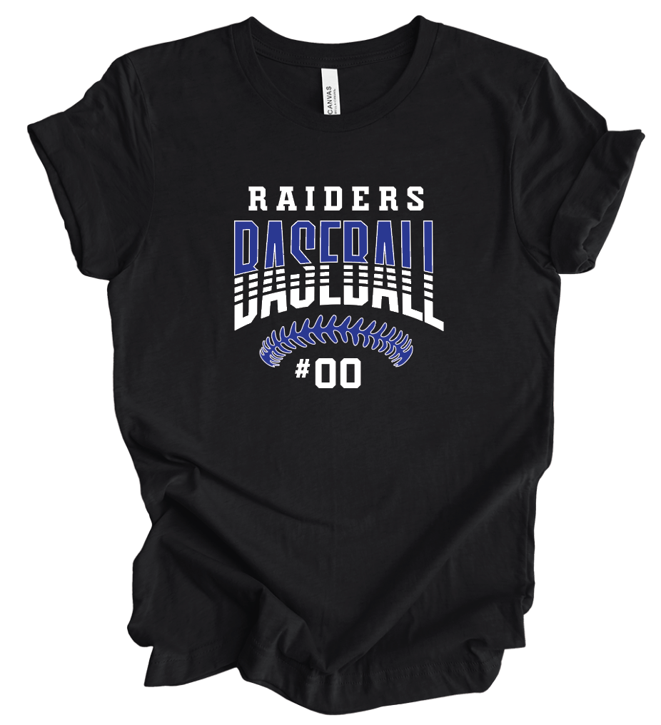 Raiders Baseball Stitches w/ Custom Number