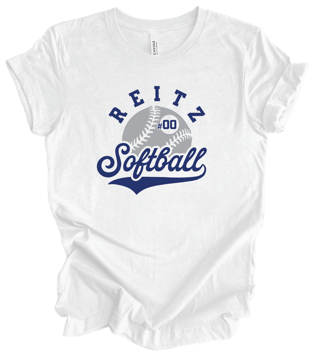 Reitz Softball w/ Ball Design and Custom Number