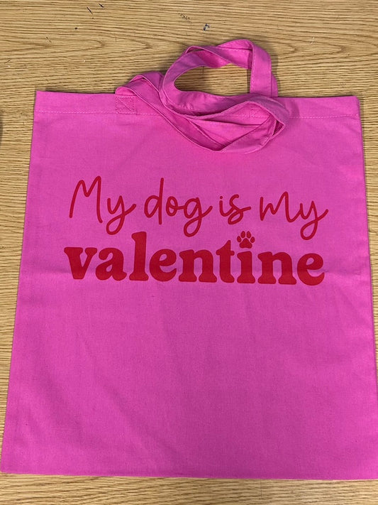 My Dog is My Valentine Gift Bag/Library/Grocery Bag - In-Stock