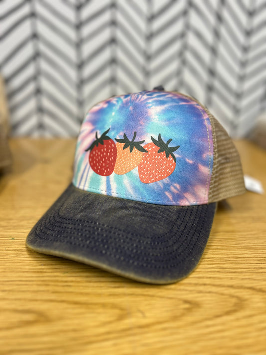 Strawberry Hat 1 (Tie-Dye)