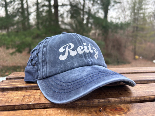 ONE AVAILABLE - Reitz Basketweave Hat - Navy
