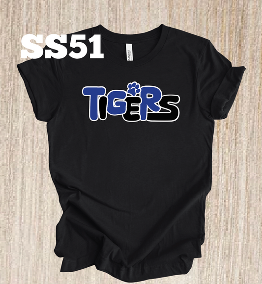 Memorial Tigers Bubble Letters