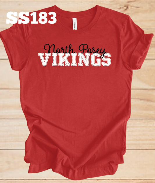 North Posey Vikings Faux Stitched