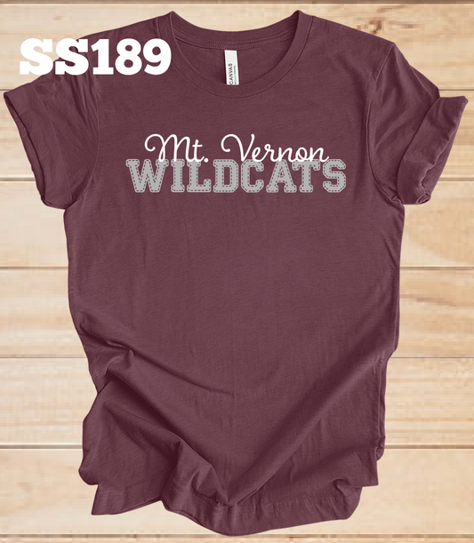 Mt. Vernon Wildcats Faux Stitched