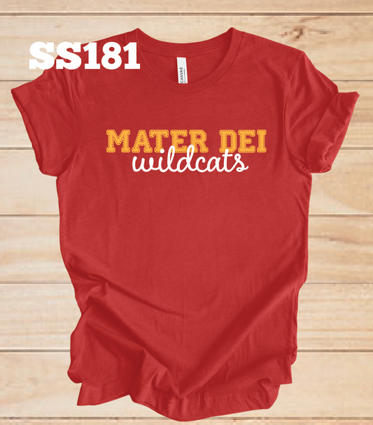 Mater Dei Wildcats Faux Stitched