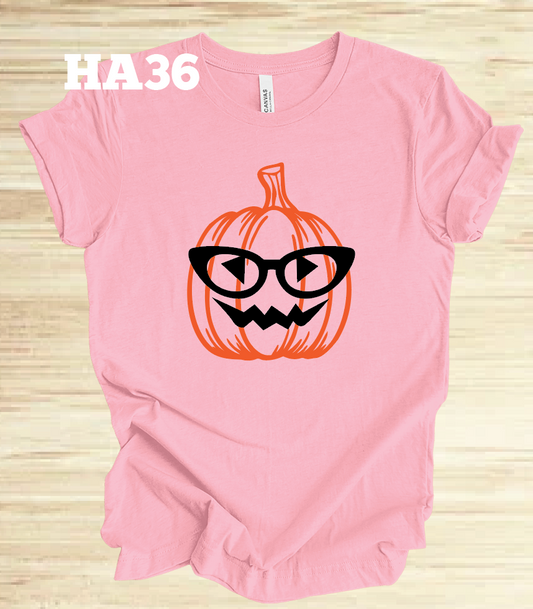 Jack-o-Lantern with Cat Eye Glasses
