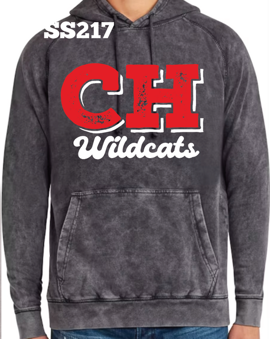 Big C Cynthia Heights Wildcats Vintage Hoodie (Dark Gray)