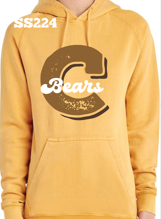 Big C Central Bears Vintage Hoodie (Mustard)