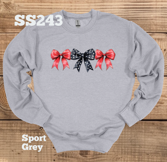 Red/Black Polka Dot Bow Crew