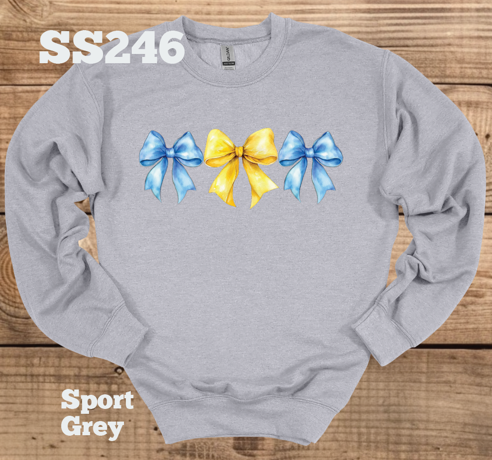 Blue/Yellow Bow Crew