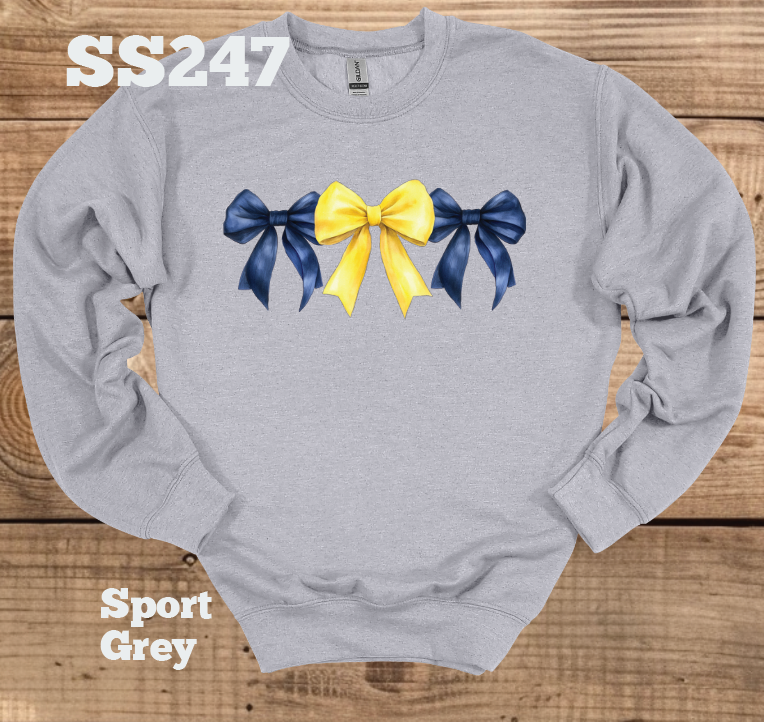 Navy/Yellow Bow Crew