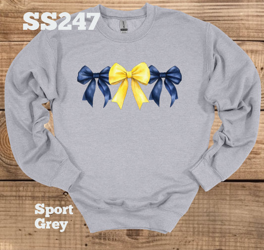 Navy/Yellow Bow Crew