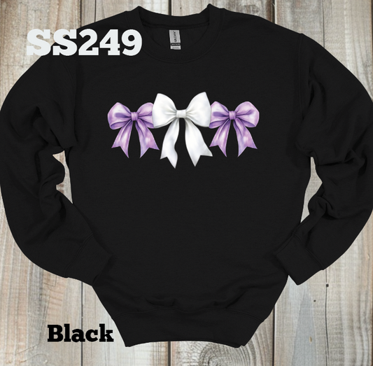 Purple/White Bow Crew