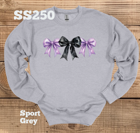 Purple/Black Bow Crew