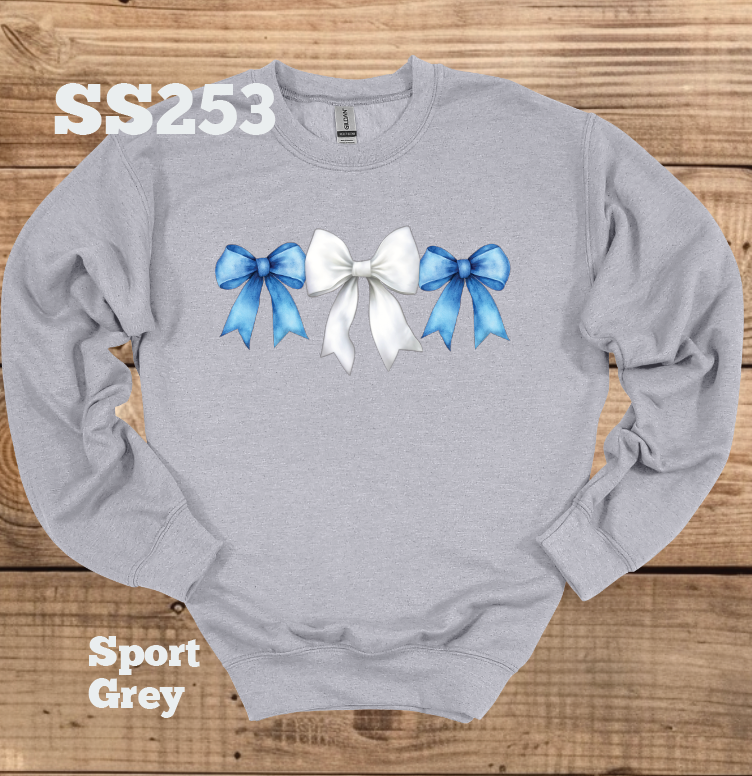 Blue/White Bow Crew