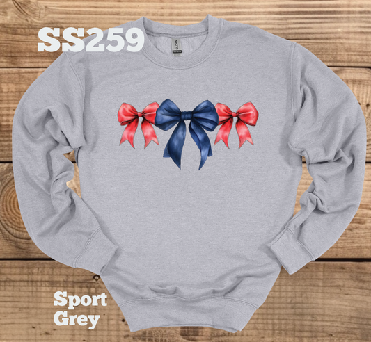 Red/Navy Bow Crew