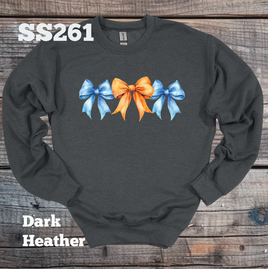 Orange/Blue Bow Crew