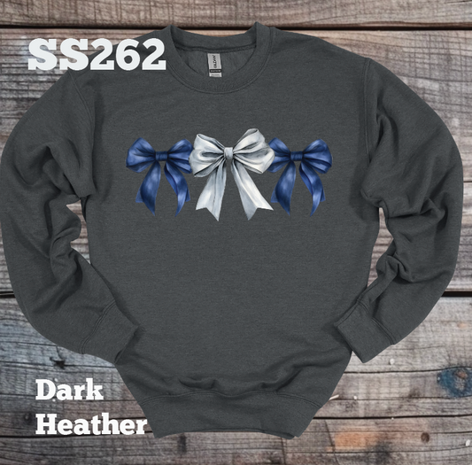 Navy/Silver Bow Crew