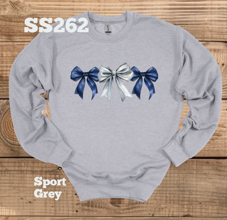 Navy/Silver Bow Crew