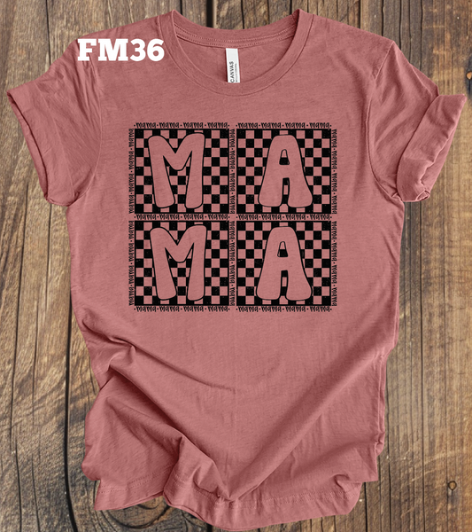 Mama Checkerboard on Mauve