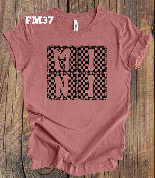Mini Checkerboard on Mauve