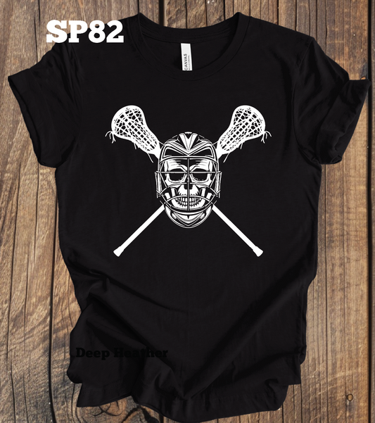 Lacrosse Skull and Cross Sticks