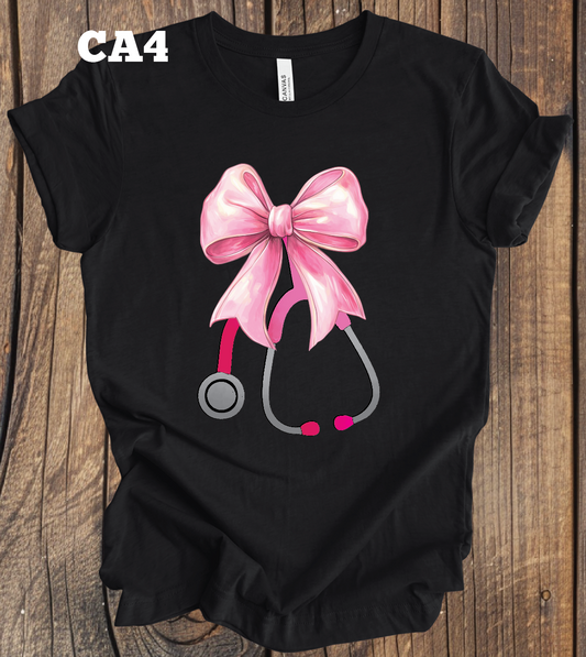 Stethoscope & Bow - Baby Pink