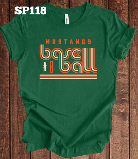 Mustangs Baseball Retro w/ Custom Number