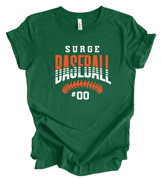 Surge Baseball Stitches w/ Custom Number